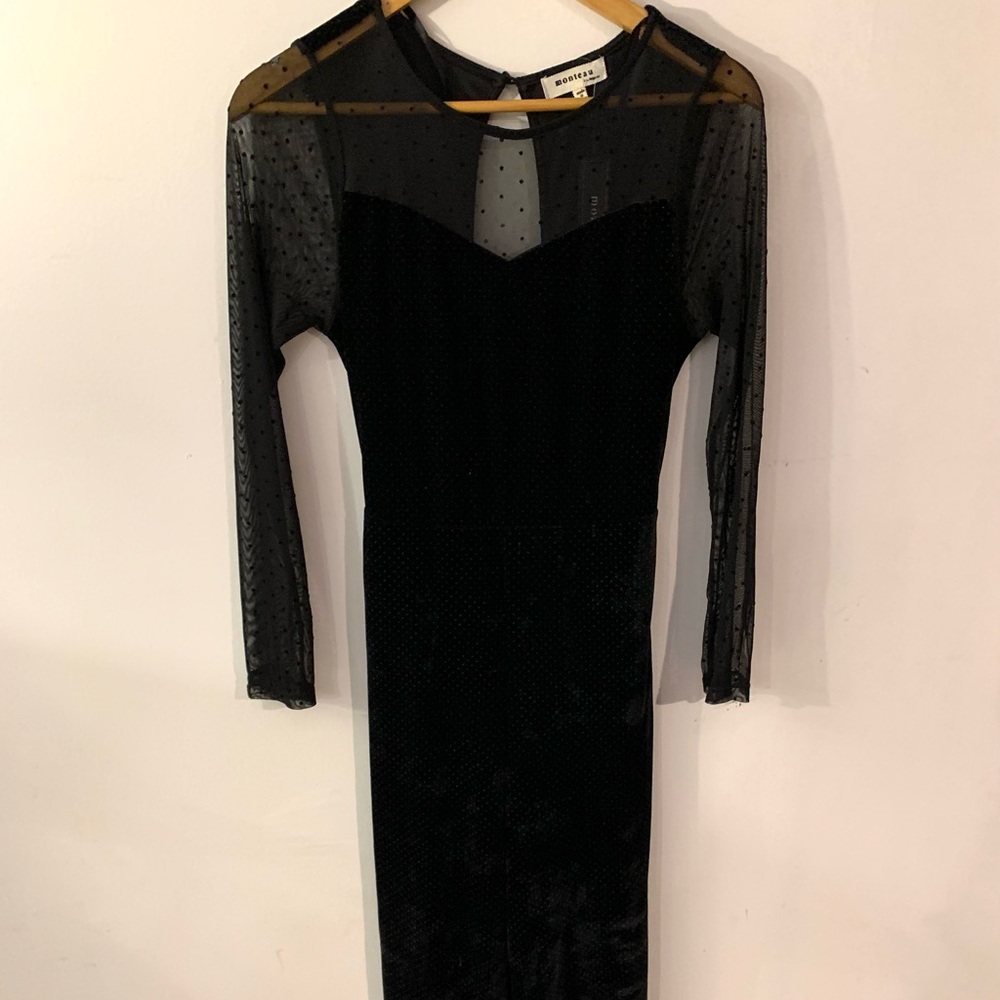 Monteau Black Velvet Jumpsuit